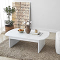 ROSE coffee table with white MDF oval top and tapered legs, 105x60x35 cm