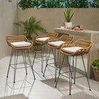 Set of 4 Brita Rattan Flat Bar Chairs