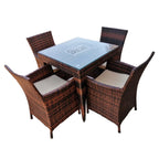 Studio rattan dining set for 4 persons