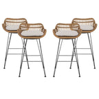 Set of 4 Brita Rattan Flat Bar Chairs