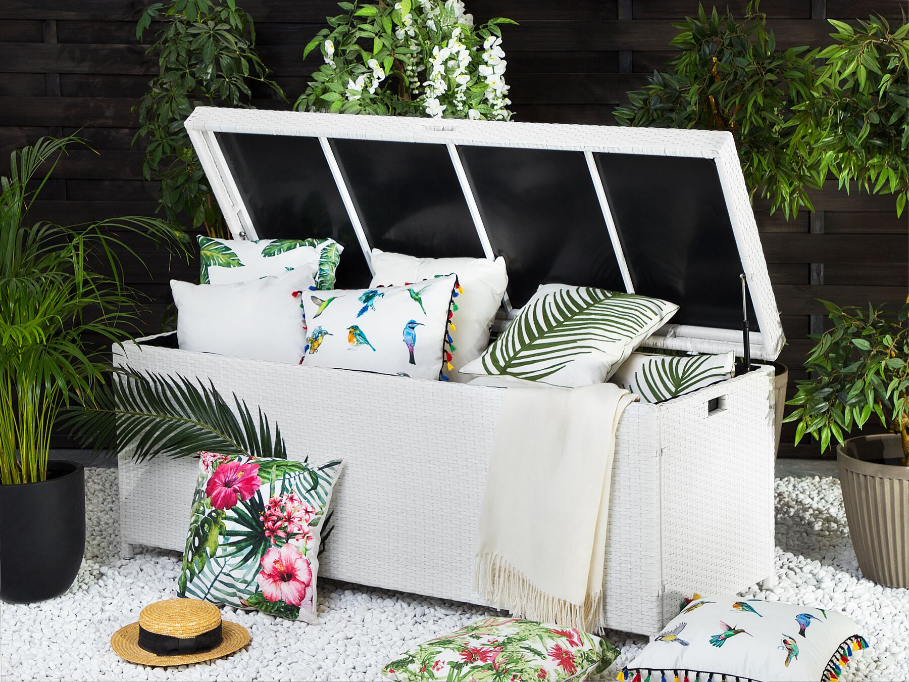 Poly rattan storage box
