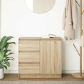 Light wood MDF dresser unit with two drawers and a cabinet door