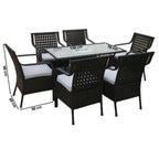 Marvel rattan dining set for 6 persons