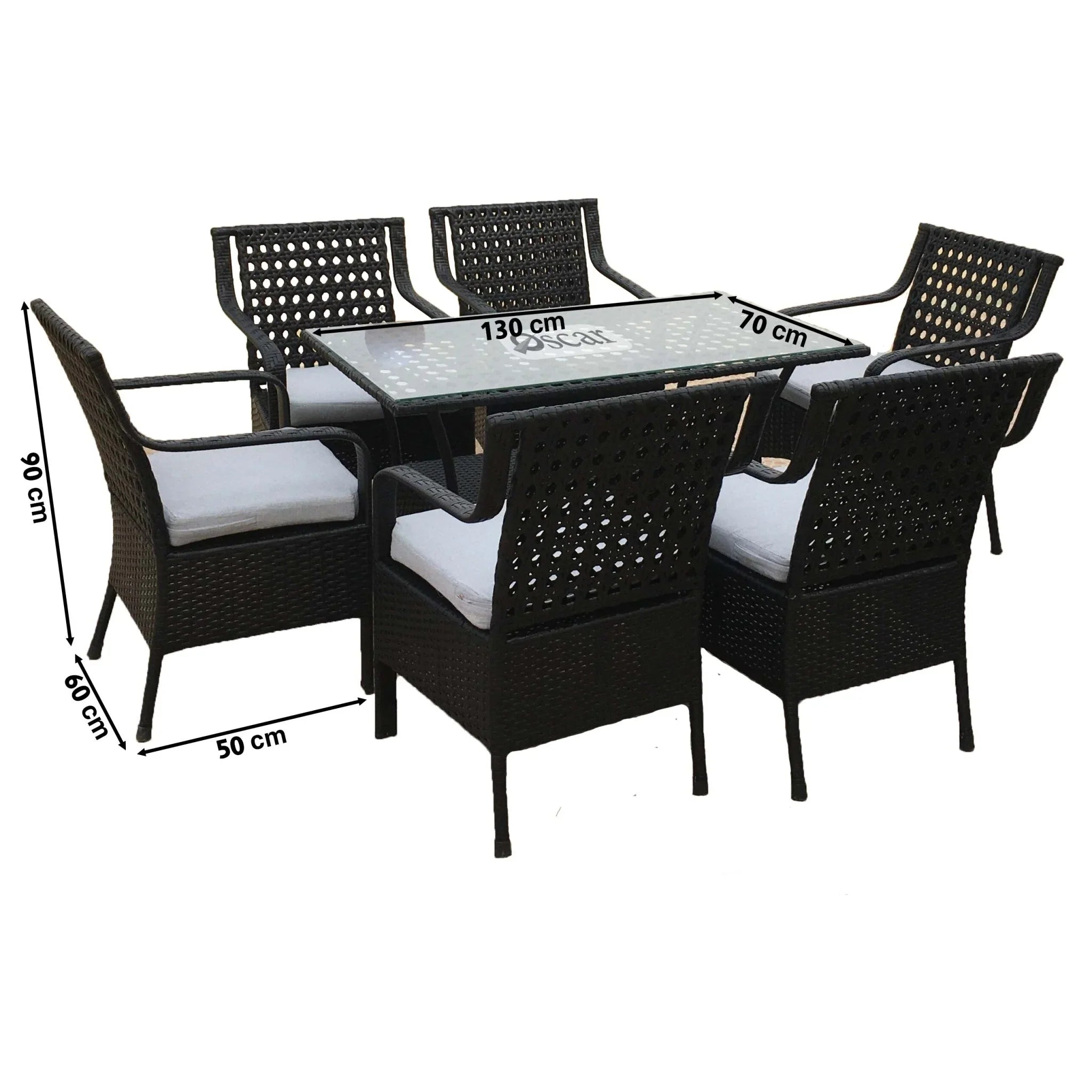 Marvel rattan dining set for 6 persons