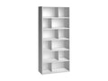 Open MDF bookcase with 5 rows of square shelves, gray, 90x30x200cm