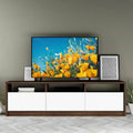 160cm MDF TV table with white cabinet doors and central open shelf, modern wood frame