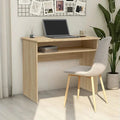 Light wood MDF desk with open shelf, 90x50x75cm