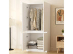 MARVIN dressing cabinet with open doors, hanging rail and shelves for clothes