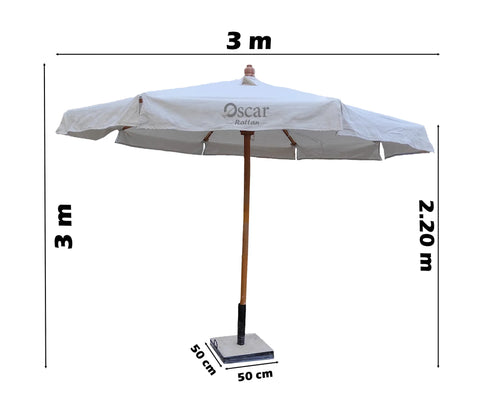 3m*3m Off White Dack Umbrella