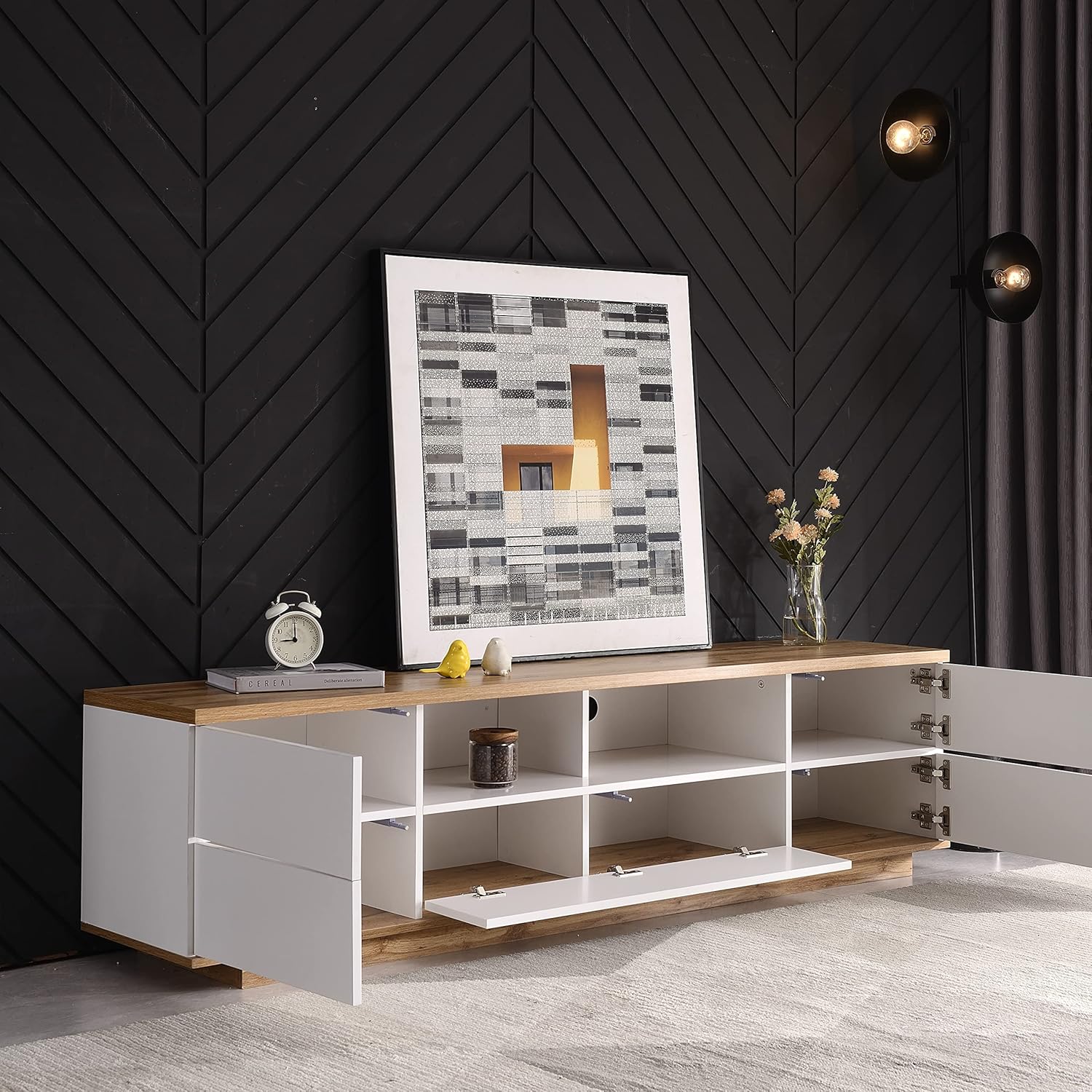 T38 TV Unit, MDF - 180x38x45cm