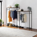 DAN clothes stand with metal frame, MDF shelves, hanging rods for coats and shirts