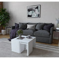White square MDF coffee table with inner panel, 60x60x37cm