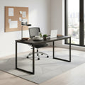 ZUSER desk with dark MDF tabletop and dark metal frame, four-leg base