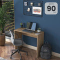 WESLEY light wood MDF desk with flat surface and straight legs, 90 cm width