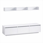 PRAG TV Unit, White, MDF, 180x30x40cm