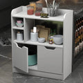 White coffee corner cabinet: open shelves and lower double doors