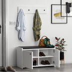 Open white MDF shoe cabinet with 2 inner shelves, 80x35x45 cm