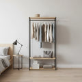 H18 Clothes Stand – Metal Frame, MDF Shelves, 90x40x180cm