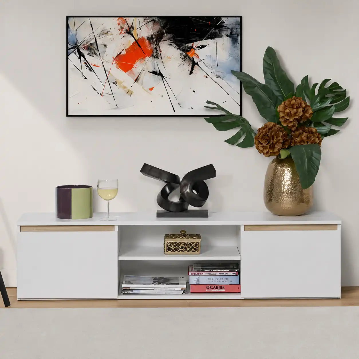 T33 TV Unit, MDF - 150x35x35.5cm