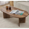 IRENE coffee table in MDF, oval tabletop with rounded edges, 119×60×40cm