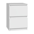 White MDF commode, two stacked drawer fronts, 30x30x40cm