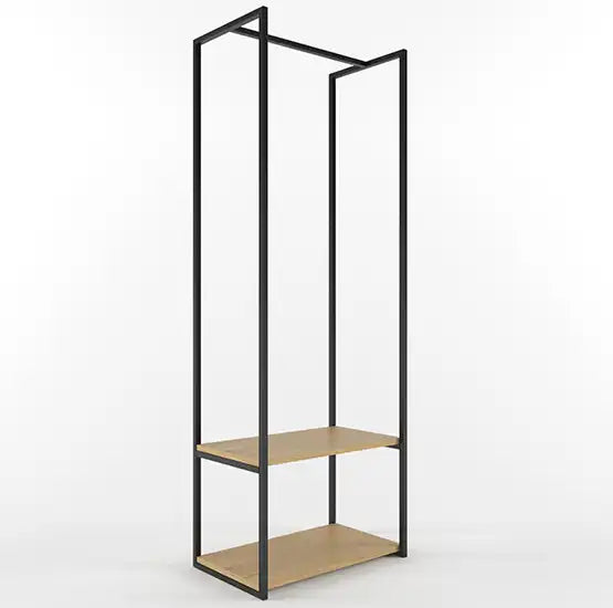 H16 Clothes Stand – Metal Frame, MDF Shelves, 60x40x180cm