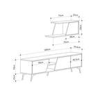 TV unit dimensions diagram: 180 x 35.6 x 48 cm