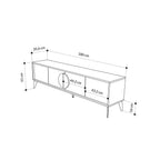 TV table dimensions: 180cm wide, 51cm high, 35.6cm deep