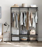 H14 Clothes Stand – Metal Frame, MDF Shelves, 141x40x180cm