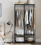 H15 Clothes Stand – Metal Frame, MDF Shelves, 94.5x40x180cm