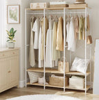 H14 Clothes Stand – Metal Frame, MDF Shelves, 141x40x180cm