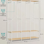 H14 Clothes Stand – Metal Frame, MDF Shelves, 141x40x180cm